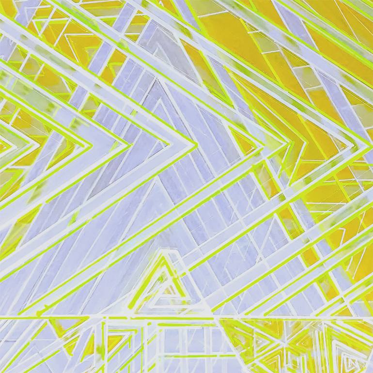 Original Abstract Geometric Mixed Media by Seda B Saar