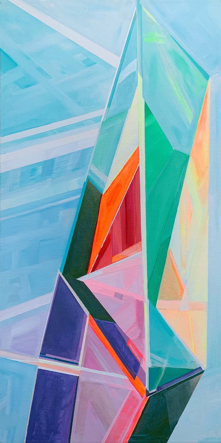 Original Abstract Geometric Painting by Seda B Saar