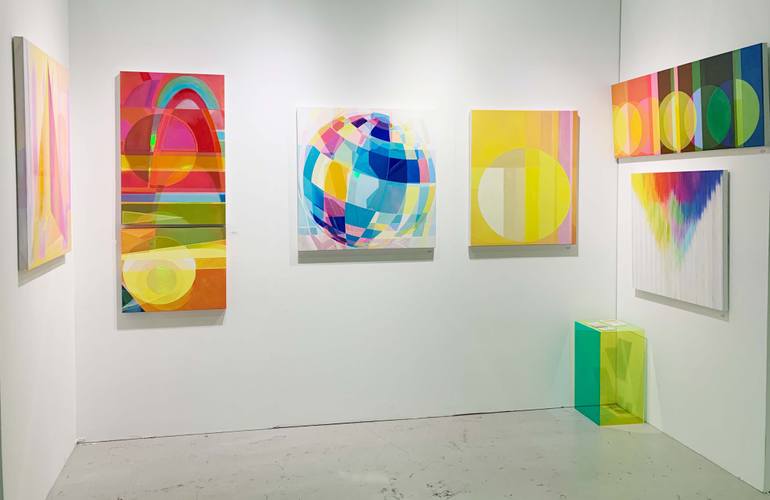 Original Abstract Geometric Painting by Seda B Saar