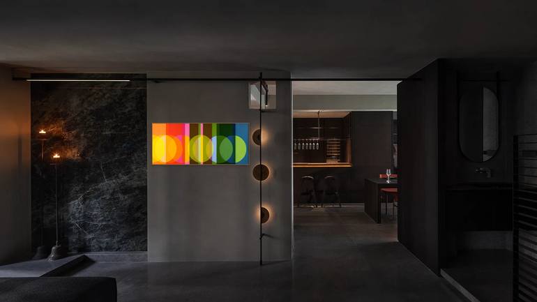 Original Abstract Geometric Painting by Seda B Saar