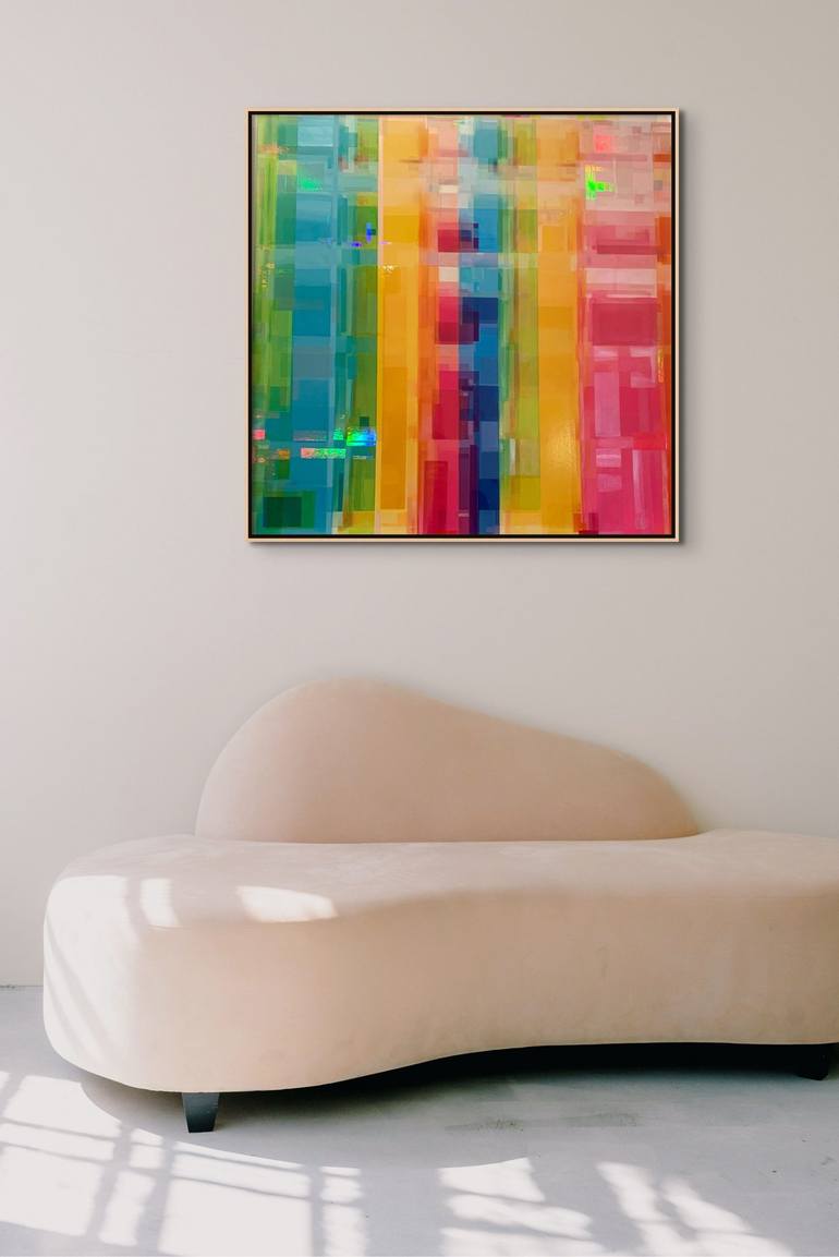 Original Abstract Geometric Painting by Seda Saar