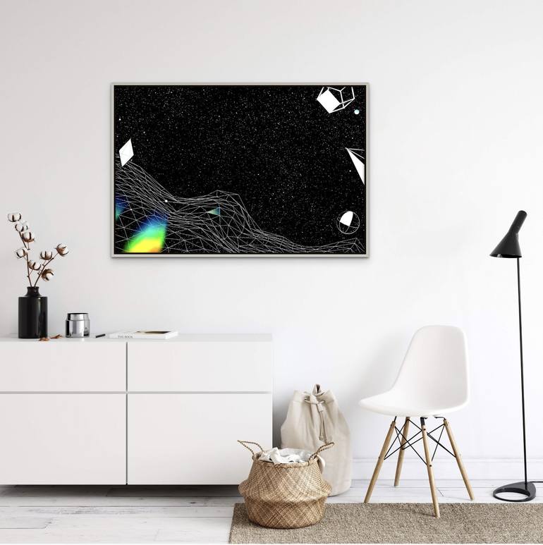 Original Abstract Outer Space Mixed Media by Seda Saar