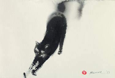 Saatchi Art Artist Endre Penovác; Paintings, “"Stretch Cat"” #art