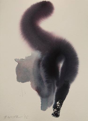 Print of Minimalism Cats Paintings by Endre Penovác