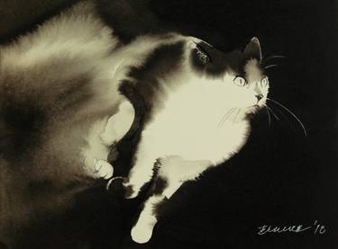 Print of Minimalism Cats Paintings by Endre Penovác