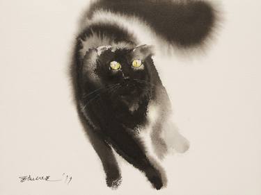 Print of Cats Paintings by Endre Penovác