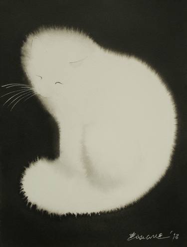 Print of Minimalism Cats Paintings by Endre Penovác