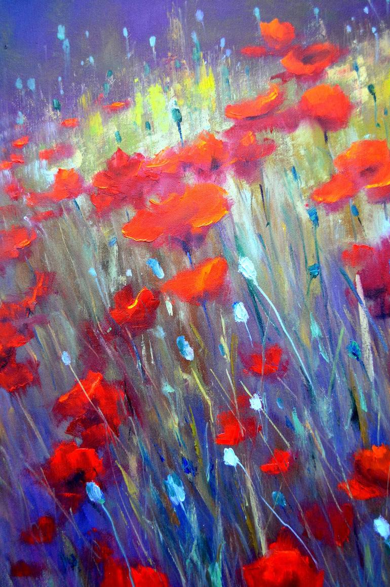 Original Expressionism Garden Painting by Elena Lukina