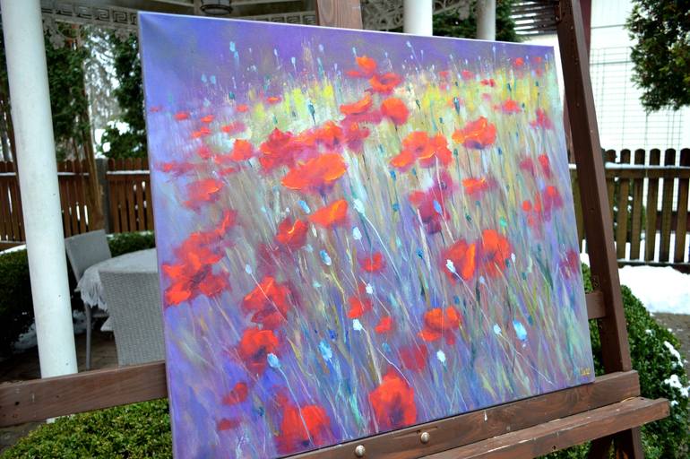 Original Expressionism Garden Painting by Elena Lukina