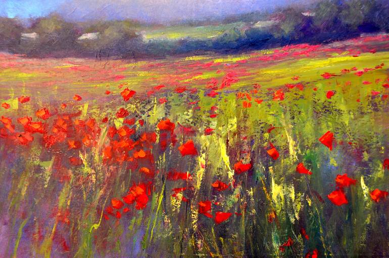 Original Expressionism Landscape Painting by Elena Lukina