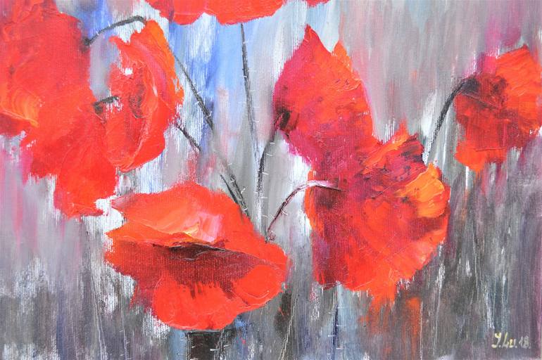 Original Floral Painting by Elena Lukina
