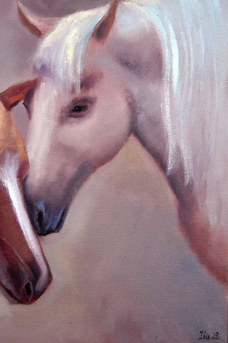 Original Figurative Horse Painting by Elena Lukina