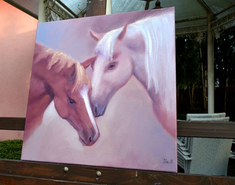 Original Horse Painting by Elena Lukina