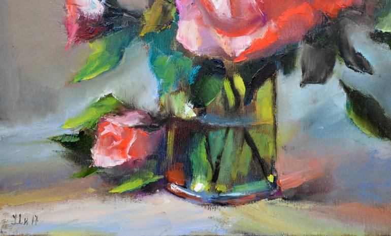 Original Expressionism Still Life Painting by Elena Lukina