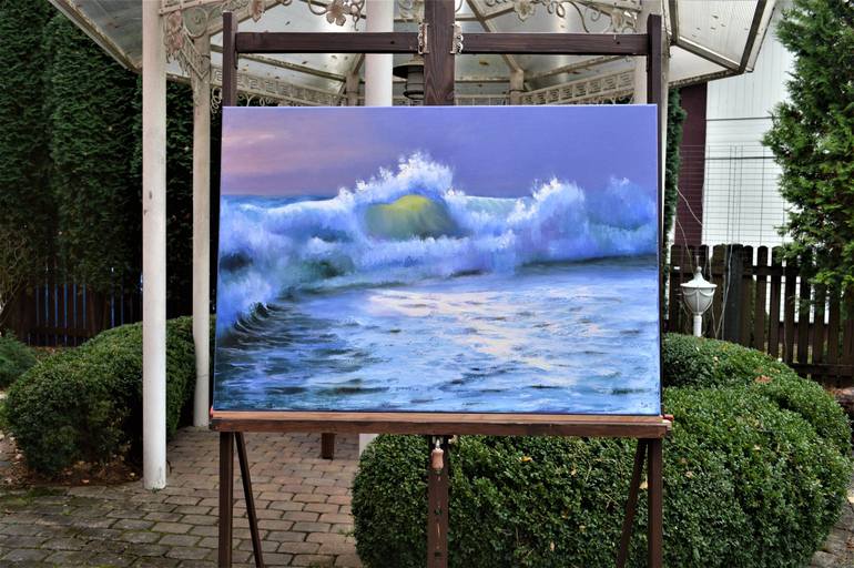 Original Expressionism Seascape Painting by Elena Lukina