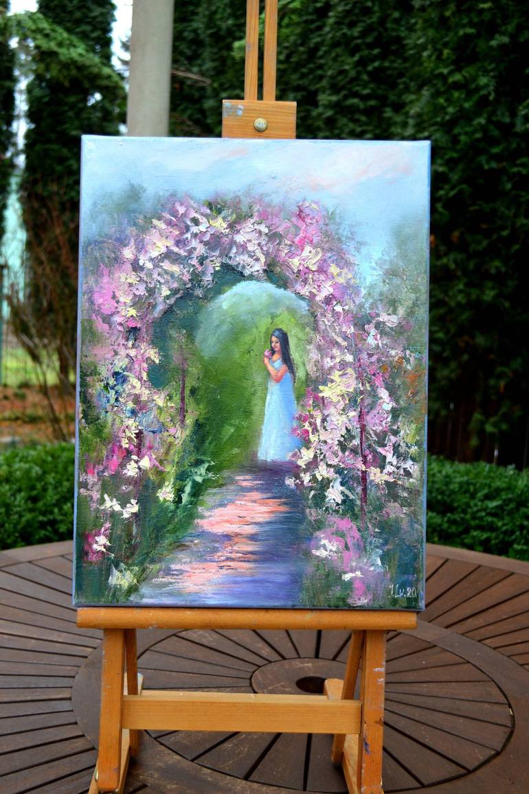 Original Garden Painting by Elena Lukina