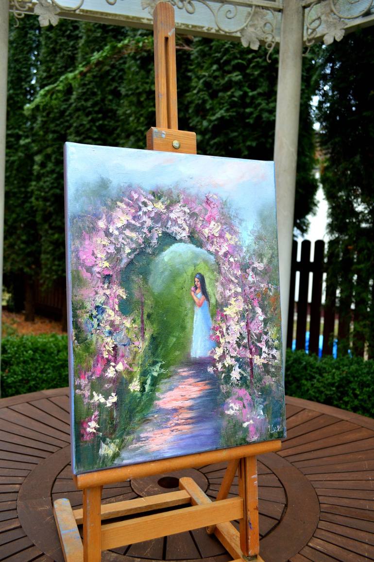 Original Expressionism Garden Painting by Elena Lukina