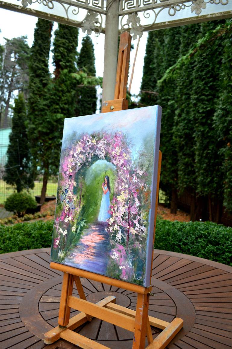 Original Expressionism Garden Painting by Elena Lukina