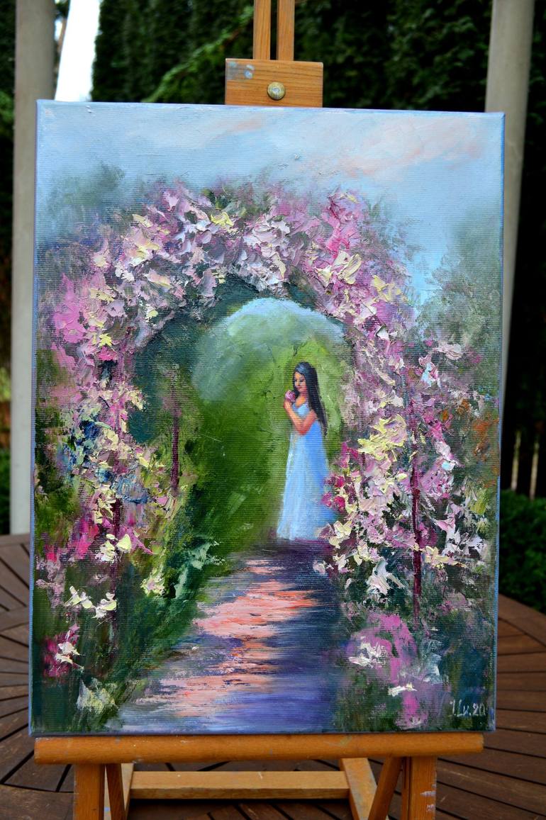 Original Garden Painting by Elena Lukina