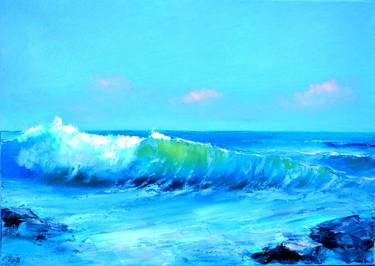 Print of Expressionism Seascape Paintings by Elena Lukina