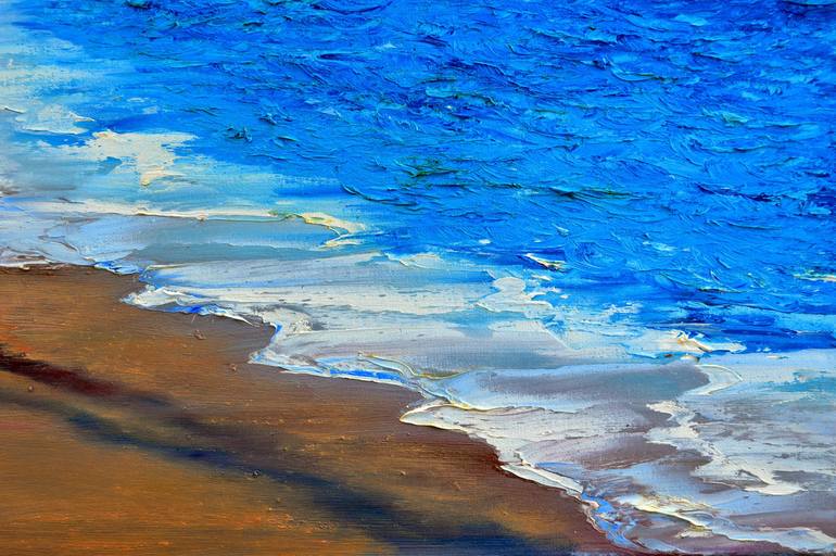 Original Expressionism Beach Painting by Elena Lukina