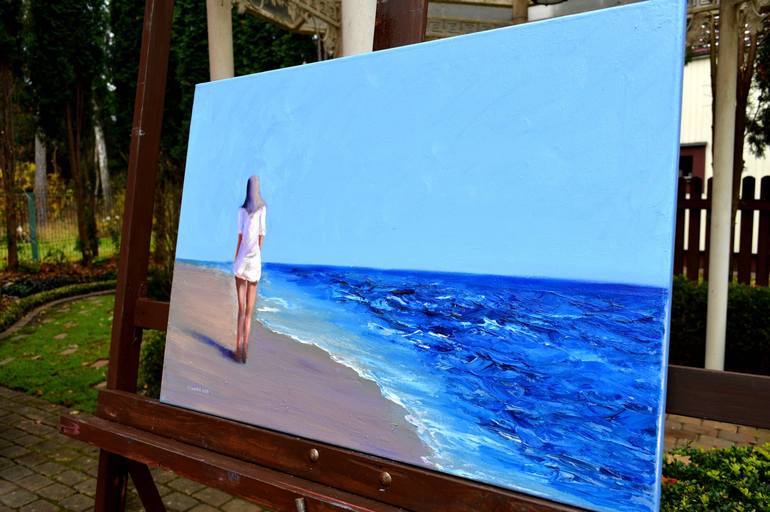 Original Beach Painting by Elena Lukina