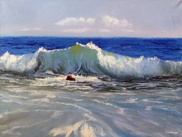 Print of Expressionism Seascape Paintings by Elena Lukina