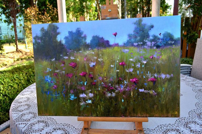 Original Expressionism Landscape Painting by Elena Lukina