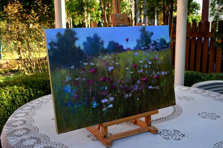 Original Expressionism Landscape Painting by Elena Lukina