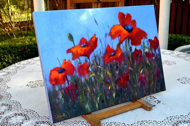 Original Expressionism Landscape Painting by Elena Lukina