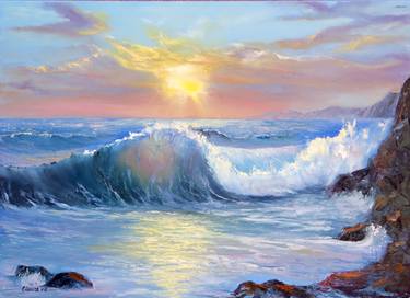 Print of Expressionism Seascape Paintings by Elena Lukina