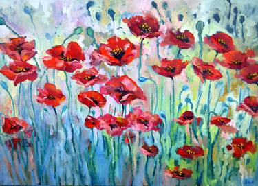 Original Expressionism Garden Paintings by Elena Lukina