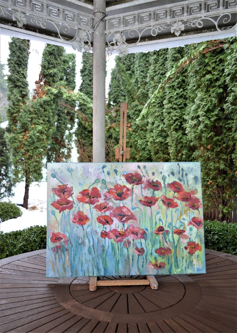 Original Expressionism Garden Painting by Elena Lukina