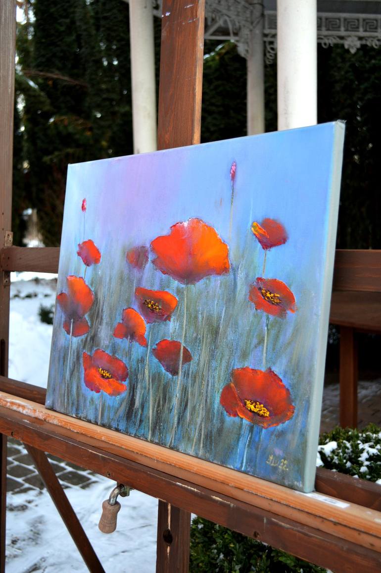 Original Expressionism Garden Painting by Elena Lukina