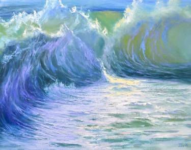 Print of Impressionism Seascape Paintings by Elena Lukina