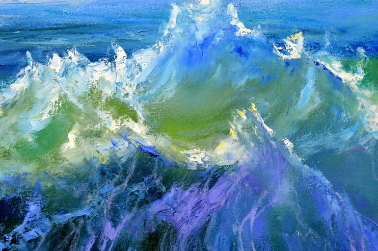 Original Impressionism Seascape Painting by Elena Lukina