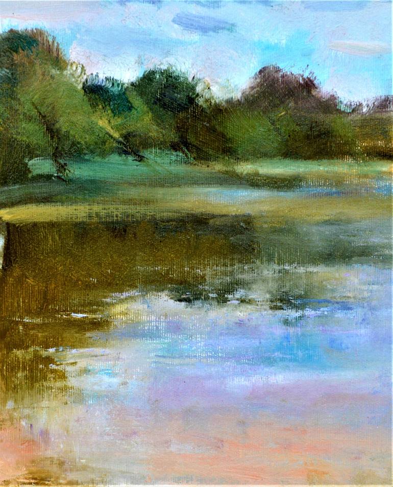 Original Expressionism Landscape Painting by Elena Lukina