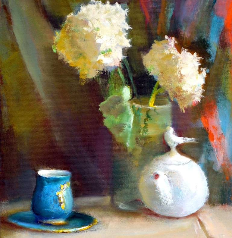 Original Expressionism Still Life Painting by Elena Lukina