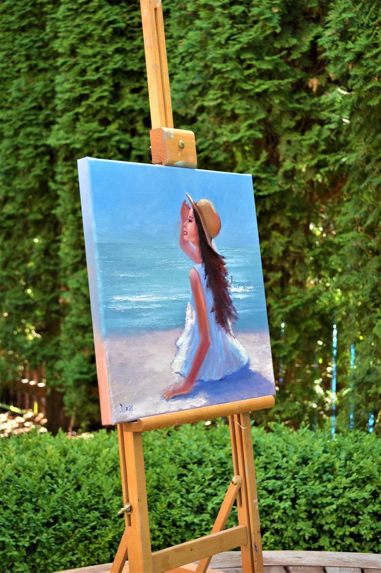 Original Beach Painting by Elena Lukina