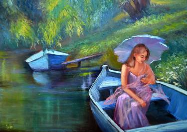Original Boat Paintings by Elena Lukina