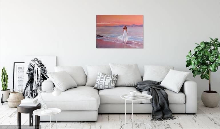 Original Beach Painting by Elena Lukina