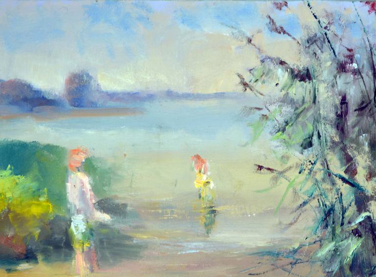 Original Expressionism Landscape Painting by Elena Lukina