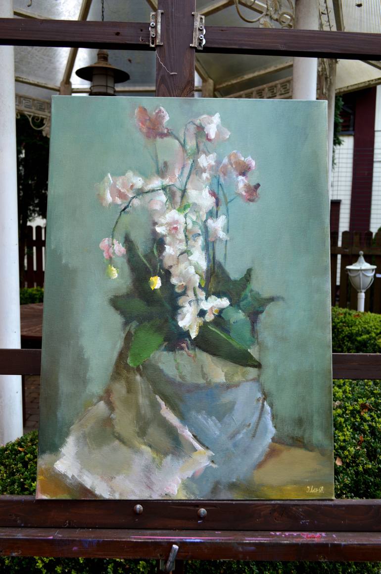 Original Expressionism Still Life Painting by Elena Lukina