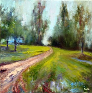 Original Expressionism Rural life Paintings by Elena Lukina