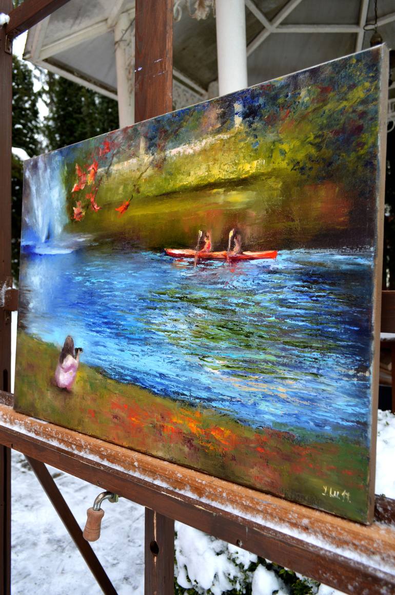 Original Expressionism Landscape Painting by Elena Lukina