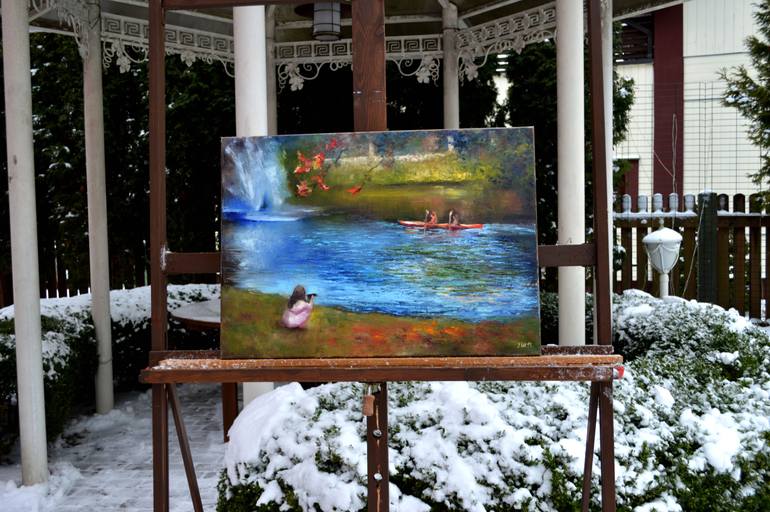 Original Expressionism Landscape Painting by Elena Lukina
