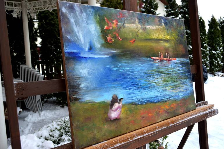 Original Expressionism Landscape Painting by Elena Lukina