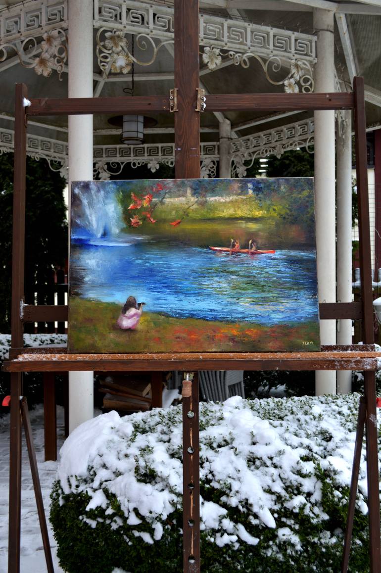 Original Expressionism Landscape Painting by Elena Lukina