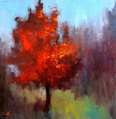 Original Expressionism Tree Paintings by Elena Lukina