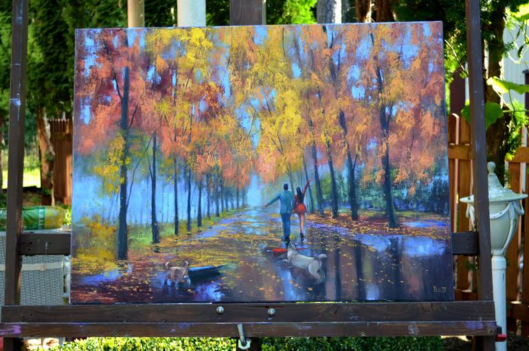 Original Expressionism Landscape Painting by Elena Lukina